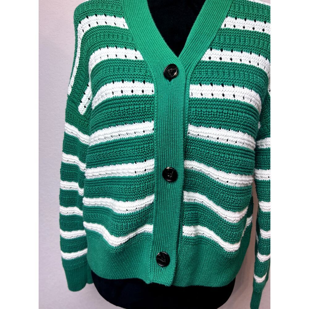 Chic Rails Geneva Cardigan Kelly Stripe Size Medium - Picture 2 of 7